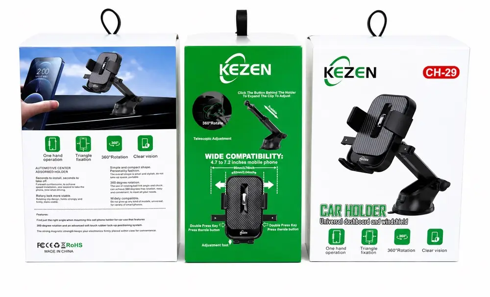 هولدر موبایل خودرو KEZEN CH-29 با بازوی تلسکوپی، نصب روی داشبورد و شیشه و چرخش 360 درجه