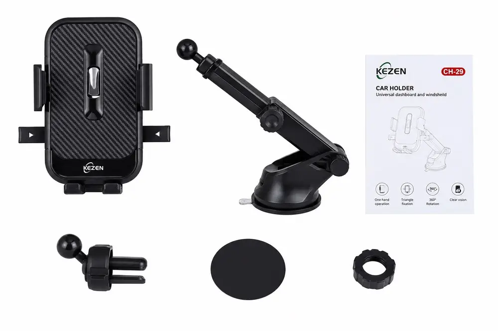 هولدر موبایل خودرو KEZEN CH-29 با بازوی تلسکوپی، نصب روی داشبورد و شیشه و چرخش 360 درجه