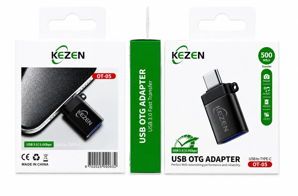 مبدل OTG USB 3.0 به Type-C کیزن مدل OT-05 با سرعت انتقال 5 گیگابیت بر ثانی