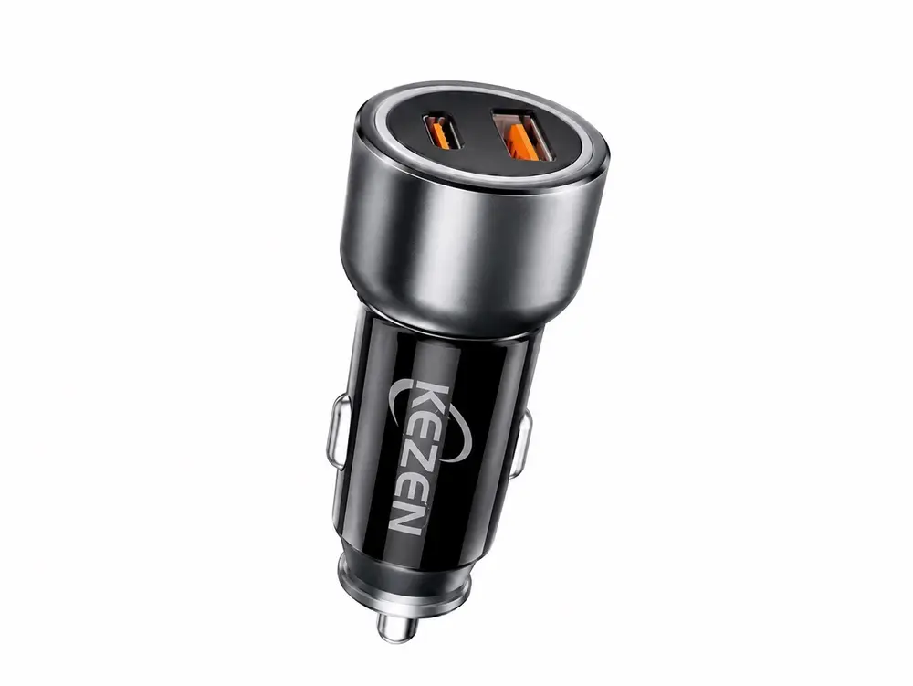 شارژر فندکی خودرو KEZEN مدل C-818 توان 48 وات با دو پورت USB QC18W و Type-C PD30W شارژ سریع